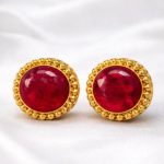 Natural Synthetic Ruby Red Heritage Gemstone Cufflinks For Man