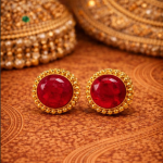 Natural Synthetic Ruby Red Heritage Gemstone Cufflinks For Man