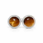 Natural Certified Tigers Eye Gemstone Cufflinks for Men