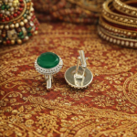 Natural Synthetic Emerald Green Heritage Gemstone Cufflinks For Man