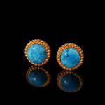 Natural Certified Firoza Turquoise Gem Stone Cufflinks Handmade For Men