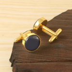 Plane Blue Sapphire Crystal Gemstone Cufflinks For men's Groom Wedding Jewelry gift