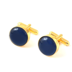 Plane Blue Sapphire Crystal Gemstone Cufflinks For men's Groom Wedding Jewelry gift