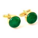 Plane Emerald Lab Grown Green Gemstone Wedding Cufflinks