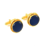 Blue Sapphire Crystal Gemstone Cufflinks For men's Groom Wedding Jewelry gift