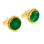 Emerald Lab Grown Green Gemstone Wedding Cufflinks