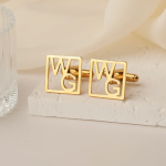 Engraved Initial Cufflinks for Groomsmen Gifts