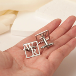 Engraved Initial Cufflinks for Groomsmen Gifts