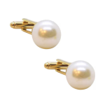 Natural Pearl Gold & Silver Color Cufflinks for the Modern Gentleman