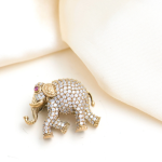 Elephant Polki Diamond Brooch Handcrafted Luxury