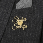 Customised Couple Name Brooch Unisex