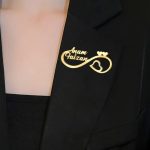 Custom Double Name Heart Brooch