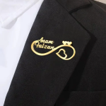 Custom Double Name Heart Brooch