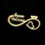 Custom Double Name Heart Brooch