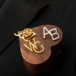 Custom Name Initials Brooch Pin For Men