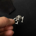 Custom Name Initials Brooch Pin For Men