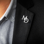 Custom Name Initials Brooch Pin For Men