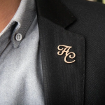 Custom Name Initials Brooch Pin For Men