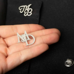 Custom Name Initials Brooch Pin For Men