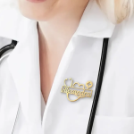 Personalized Stethoscope Logo Name Brooch