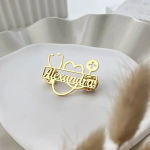 Personalized Stethoscope Logo Name Brooch