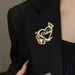 Personalized Name Designer Heart Brooch