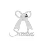 Personalized Ribbon Bow Brooch with Custom Name
