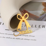 Personalized Ribbon Bow Brooch with Custom Name