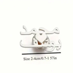 Customized Two Arabic Letters Heart Shape Brooch