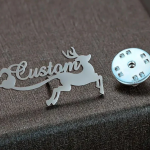 Personalized Deer Style Name Brooch