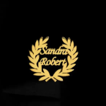 Custom Dual Name Olive Branch Brooch