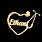 Custom Engraved Stethoscope Brooch Pin