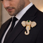 Elephant Design Royal Designer Brooch for Men