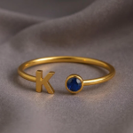 nitial Birthstone Ring, Birthstone Custom Ring, Letter Keepsake Ring, Letter Wedding Ring, Birthstone Personalized Ring, Name Initial Ring