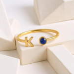nitial Birthstone Ring, Birthstone Custom Ring, Letter Keepsake Ring, Letter Wedding Ring, Birthstone Personalized Ring, Name Initial Ring