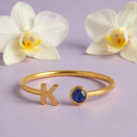 nitial Birthstone Ring, Birthstone Custom Ring, Letter Keepsake Ring, Letter Wedding Ring, Birthstone Personalized Ring, Name Initial Ring