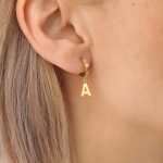 Personalized Initial Hoop Earrings, Sterling Silver or Gold