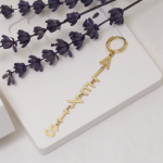 Gold Vertical Name Earrings Gold - Custom Name Stud Earrings - Personalized Gift - Gift For Her - Custom Earring