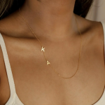 Custom Sideways Initial Necklace For Gift