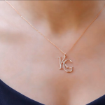 Two Interlocking Special Custom Design Letter Necklace, Personalized Double Letters Pendant, Dainty Double Initials Necklace, Unique Gifts
