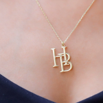 Two Interlocking Special Custom Design Letter Necklace, Personalized Double Letters Pendant, Dainty Double Initials Necklace, Unique Gifts