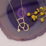 Custom Stethoscope Name Necklace, Medical Jewelry Gift for Nurse or Doctor, Unique Graduation Gift, Valentine's Day Gift