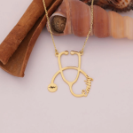 Custom Stethoscope Name Necklace, Medical Jewelry Gift for Nurse or Doctor, Unique Graduation Gift, Valentine's Day Gift