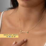 Elegant 14K Gold Custom Name Necklace with Birthstone Accent