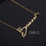 Elegant 14K Gold Custom Name Necklace with Birthstone Accent