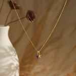 Custom Initial Bubble Necklace with Birthstone Charm