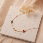 Personalized Vertical Charms and Birthstone Necklace