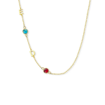 Personalized Vertical Charms and Birthstone Necklace