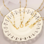 Personalized Letter Pendant Choker in Stainless Steel