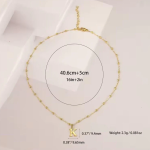 Personalized Letter Pendant Choker in Stainless Steel